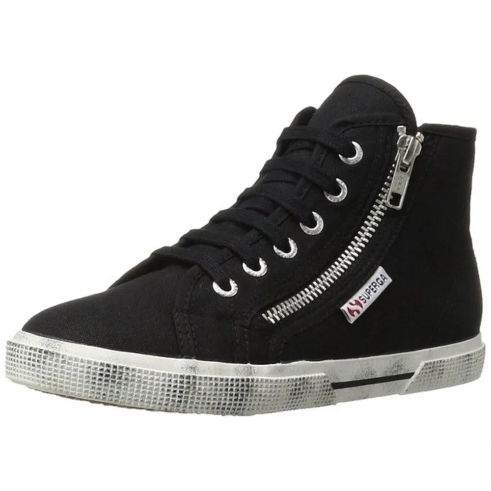 SUPERGA BLACK SNEAKERS, Great condition, size 9 womens - Picture 1 of 7